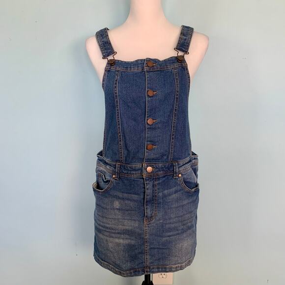 Tinseltown Denim Overall Dress Size Large - Picture 1 of 6